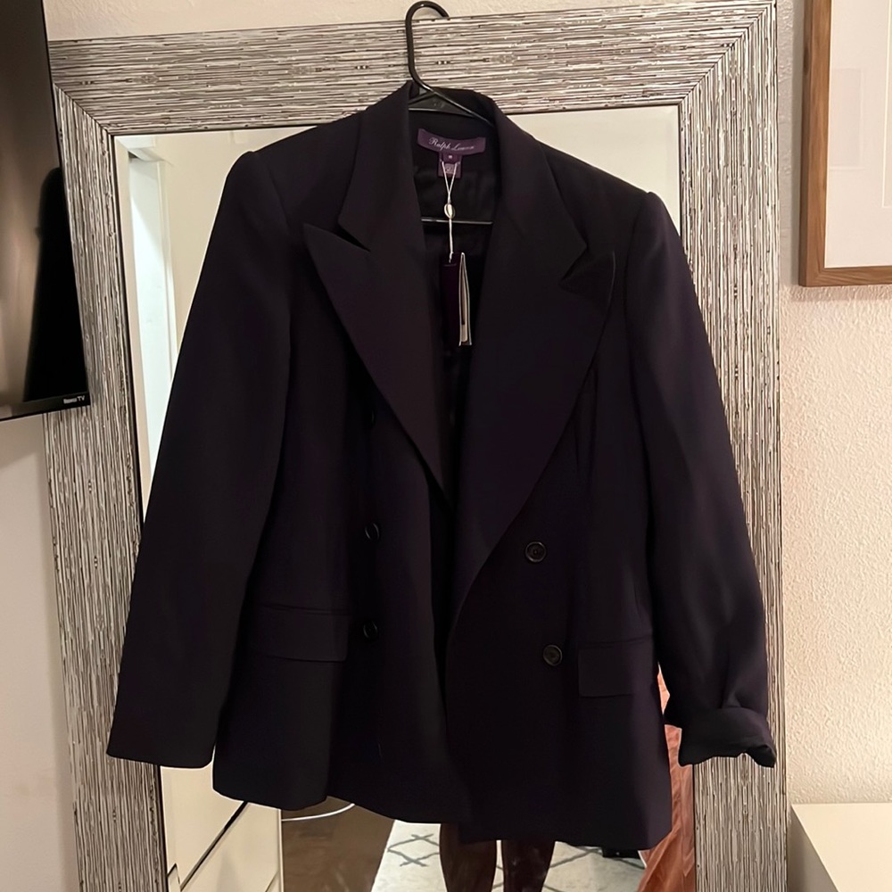 NWT Ralph Lauren Purple Label Navy Blazer - Size 10